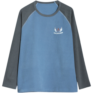 胖男童德绒保暖内衣单件上衣内穿秋冬款中大童双面薄绒打底衫宽松