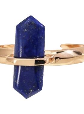 法式复古青金石戒指女小众高级感轻奢气质食指戒时尚个性开口指环