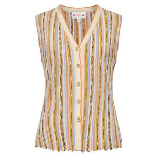 EP雅莹2025春季新款女装 进口花式纱设计感V领针织马甲外套9001A