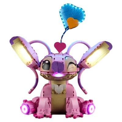 YEABRICKS适用照明43257灯饰史迪奇星际宝贝安琪迪士尼系列灯光组