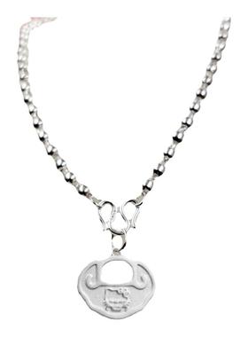 磨砂吊坠999足银圆珠女小猫新款