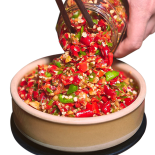 江西特产腌辣椒手工下饭菜蒜蓉无油小米椒双椒酱剁椒辣椒酱拌面酱