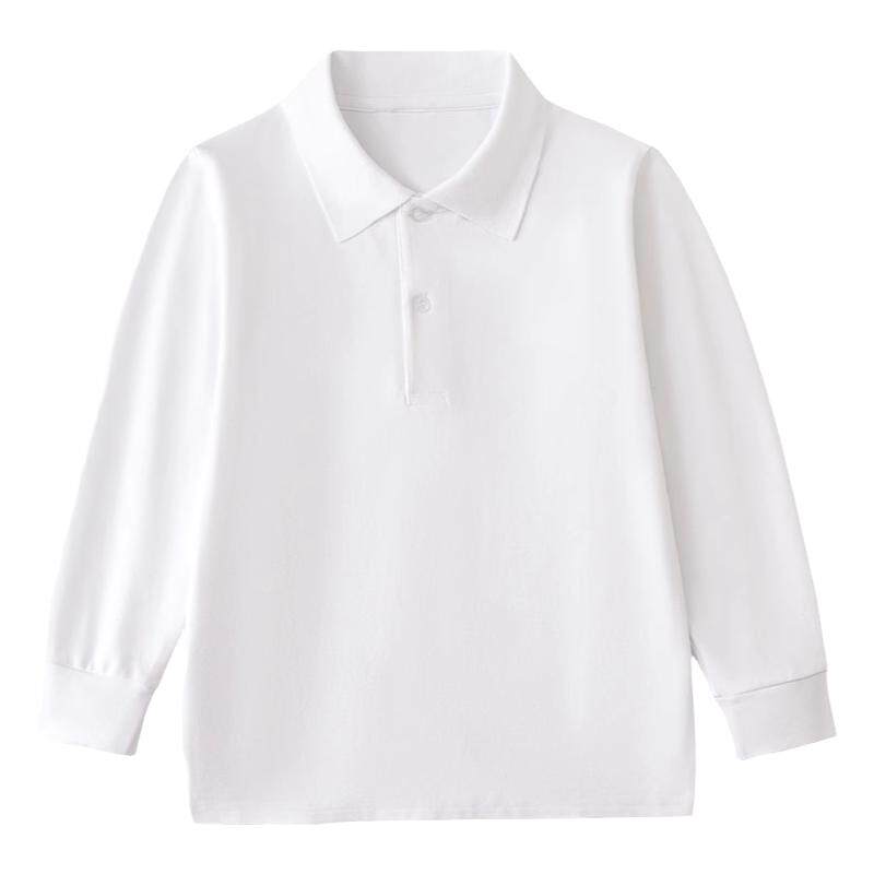 儿童校服polo衫中小学生白色长袖