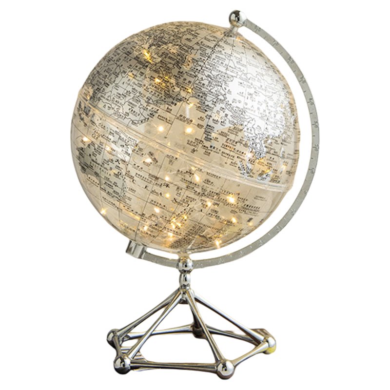 轻奢高档透明地球仪酒柜摆件客厅电视柜办公室创意桌面家居装饰品