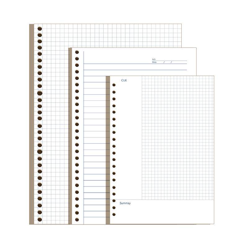 真彩活页本替芯笔记本子芯a5b5方格横线空白英语a4活页纸内芯26孔20孔日记手帐加厚网格封面记录错题一页