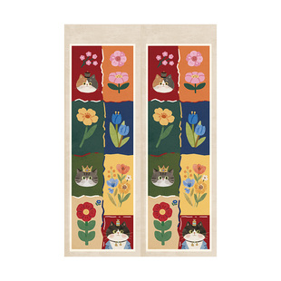 免打孔门帘半开仿麻卧室浴室卫生间遮挡隔断帘厨房隔断门帘高级感