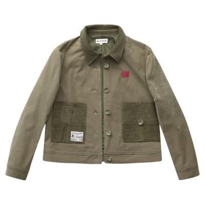 贴布绣箱型短夹克xx短外套