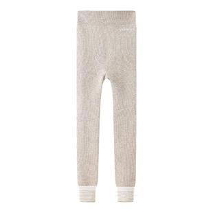 英氏女童加绒裤子秋冬外穿打底裤加厚高腰学生校服神器内搭紧身裤