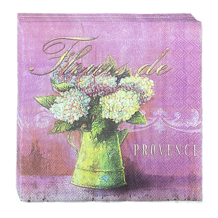 3层20张彩色印花餐巾纸欧美风复古油画花瓶西餐加厚粉色轻奢方巾