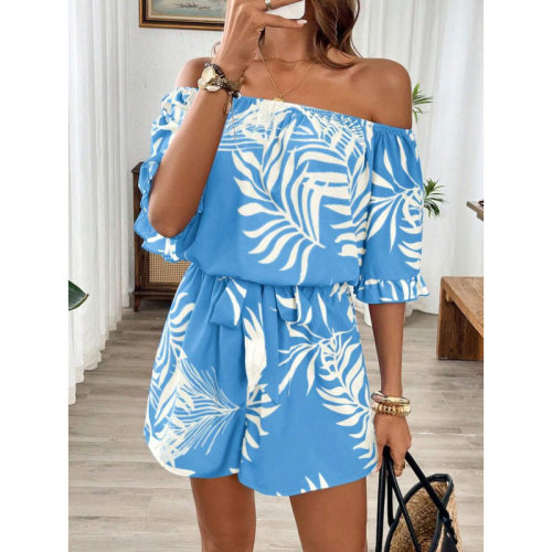 S 40995 Off-shoulder jumpsuit 一字肩连体裤跨境速卖通亚马