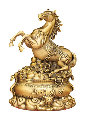 黄铜马年摆件马到成功生肖马跃马