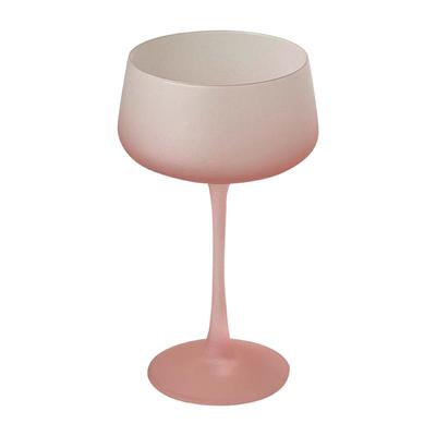 法式粉色高脚玻璃杯家用高颜值