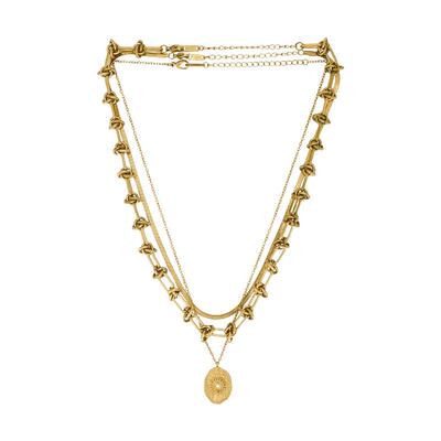 Amber Sceats 层叠项链金属金色复古度假风锁骨链REVOLVE小众新款