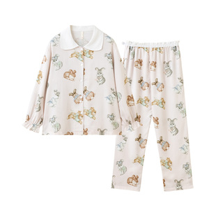 【2026新品】TugTug竹棉月子服夏薄款孕妇哺乳睡衣外出家居服套装