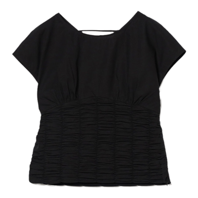 RAYBEAMS褶饰收腰短袖上衣