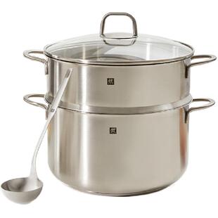 德国双立人28cm汤锅蒸笼不锈钢无涂层0涂层蒸锅蒸屉煮锅官方正品