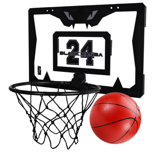 黑曼巴可扣篮篮球框家用可折叠免打孔挂墙式小篮筐架室内户外24号