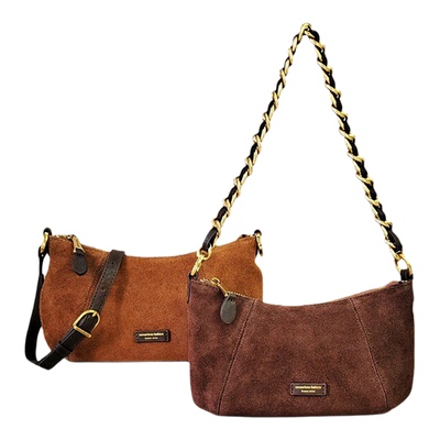 cocoarlene包包正品磨砂牛皮牛角包时尚百搭小众真皮手提斜挎女包