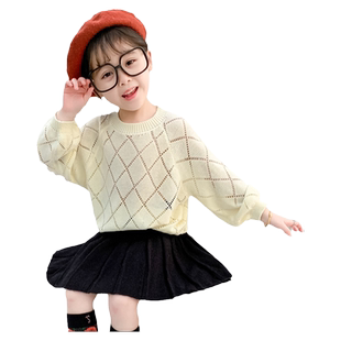 女童春装2026新款毛衣针织衫套头儿童打底衫女宝宝洋气薄款童装潮