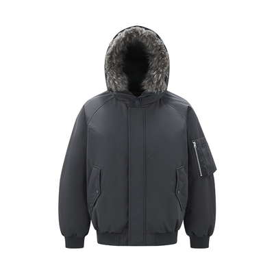 森马三防飞行员外套连帽羽绒服男