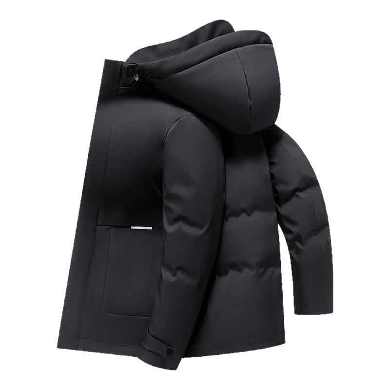 鸭鸭两件套羽绒服爸爸装2025秋冬新品短款可拆帽男百搭保暖外套J