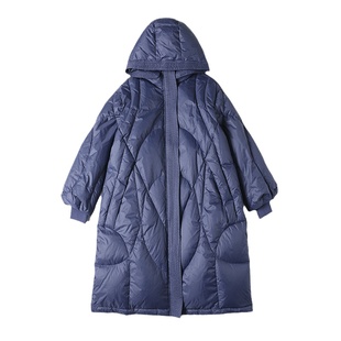 高端品牌羽绒服女2025新款冬季大牌时尚白鸭绒宽松加厚连帽中长款