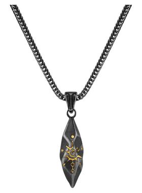 许愿石情侣项链男款轻奢钛钢吊坠男士毛衣链高级感生日礼物送男友