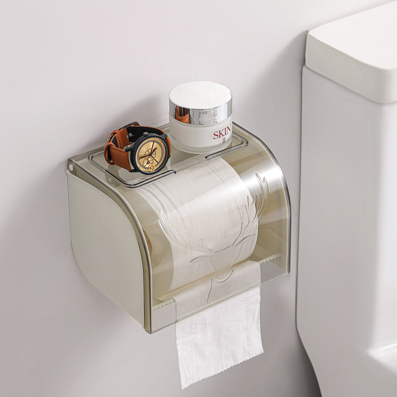 卫生间厕纸盒厕所纸巾盒防水免打孔卷纸架纸架卫生纸盒子纸巾挂盒