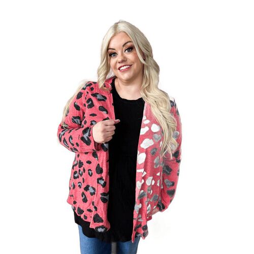 A 43431 Leopard Print Long Sleeve Cardigan 豹纹开衫 代发