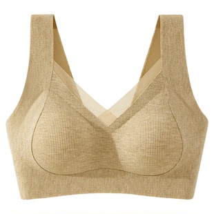 古今春季新款磨毛螺纹防震美背内衣女无钢圈舒适提拉文胸雅丹风