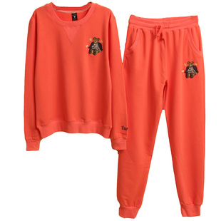 春秋新款纯棉运动套装运动服运动装女装两件套卫衣休闲套装宽松女