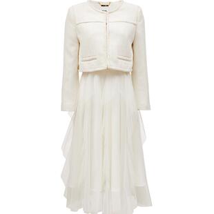 Vero Moda奥莱连衣裙秋冬新款真两件网纱吊带裙小香风外套两件