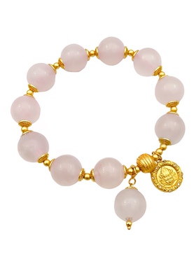 天然粉水晶少女心招桃花手串女