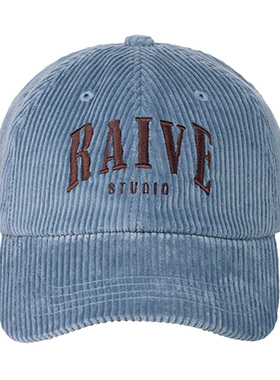 RAIVE纯色logo灯芯绒棒球帽