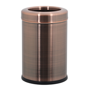 不锈钢加厚单层垃圾桶家用客厅卧室厨房厕所办公楼商务压圈无盖