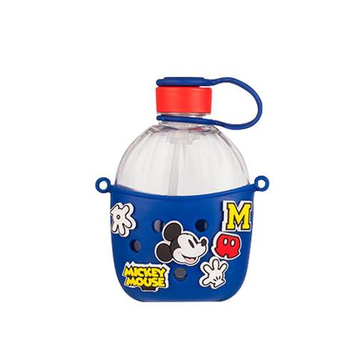 【自营】迪士尼大肚杯水杯儿童吸管直饮DIY双饮水杯水壶草莓熊