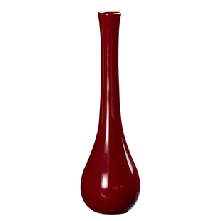 中式禅意陶瓷红色花瓶景德镇复古侘寂插花小花器桌面水培摆件饰品