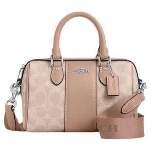 【国内现货】COACH/蔻驰新款波士顿包复古条纹百搭单肩斜挎手提包