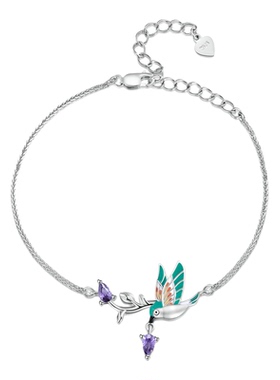 锦河畔s925纯银翠鸟手链