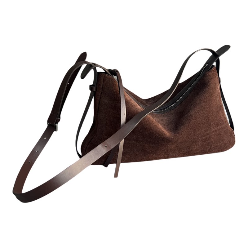 高级质感~特价尾货~头层磨砂牛皮复古时尚大气休闲百搭腋下法棍包