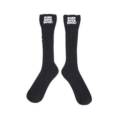 春夏复古百搭破洞纯棉女中筒袜