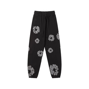 FOG高街DENIM TEARS木棉花发泡印花经典宽松运动连帽卫衣长裤套装