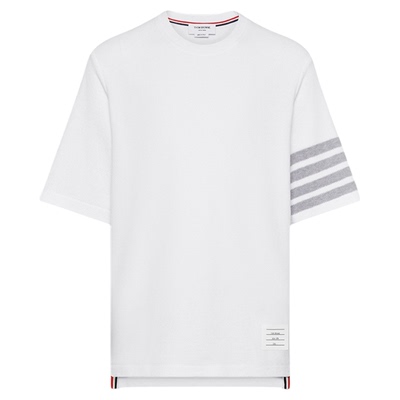 [12期免息][早春新品]THOM BROWNE 男士纹理珠地布四条纹 T 恤