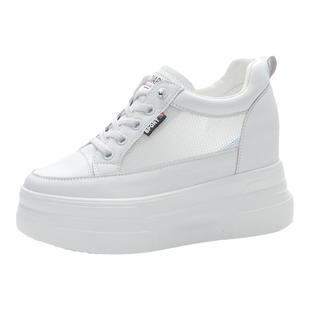 10cm增高小白鞋女夏天透气内增高女鞋2026新款爆款小个子厚底网鞋