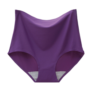 4条一片式无痕女内裤高腰收腹冰丝包臀塑身冰丝女士200斤三角内裤