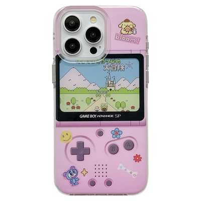 ins古早可爱粉色游戏机适用苹果15手机壳iphone16ProMax新款15promax超好看女款13双层16pro创意14全包保护套