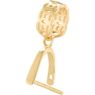 S925纯银扣头翡翠吊坠扣子 翡翠玉坠夹扣项链扣DIY纯银瓜子扣配件