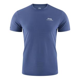 Jeep吉普夏季新款圆领T恤男冰丝透气短袖男士户外跑步运动速干衣
