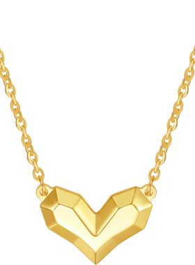 周六福饰品项链女几何爱心链坠