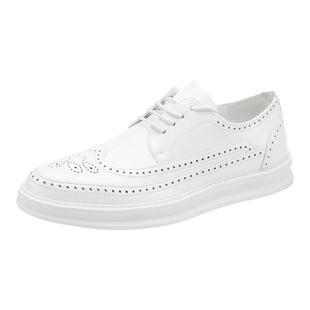 布洛克雕花男鞋韩版英伦潮流内增高4cm6厚底增高休闲皮鞋男小白鞋